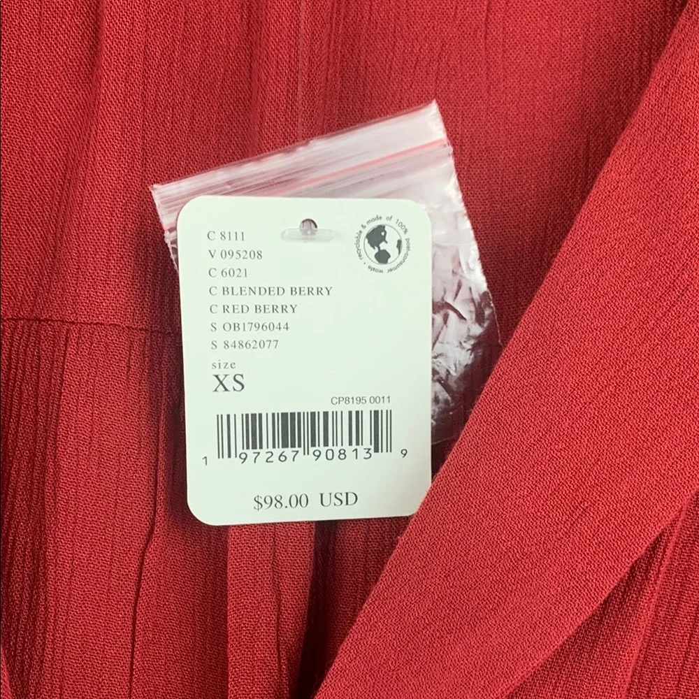 Free People Flowy Raspberry Red Women's Blouse - Picture 5 of 8